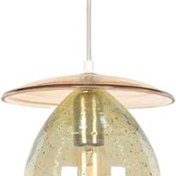 Orange Tree Sitara Squat Hanging Lamp Green Glass Drop Shape Pendant Light for Indoor Ceiling Use Kitchen Dining Living Hallway Lighting Decor Room Fixture-image-2
