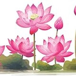 Design Den Decorative Lotus Flowers Wall Sticker for Home Decoration (81 Cm X 41 Cm)-image-70