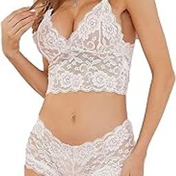 Women's Baby Doll Solid Lace White Pack of 2,1babydoll 1 Panty Free Size-image-53