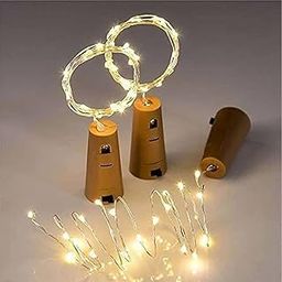 MotiBa Wine Bottle Cork Lights – 20 LEDs Copper Wire String Lights | Battery Operated Fairy Lights for Bottle, DIY, Home, Party, Wedding, Diwali Decoration (Warm White, Pack of 2)-image-55