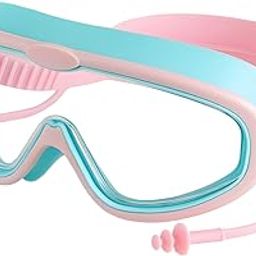 Chuppinz Swimming Goggles for Kids - Leakproof, Anti-Fog, UV Protection, Adjustable Strap, Comfort Fit for Boys & Girls(Pink Green)-image-91