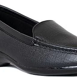 Leather Wedge Heel Loafers Casual Shoe for Women-image-75