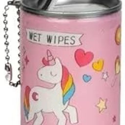 manthumi Mini Wipes Tin pack of 2 Unicorn Tin Shape Mini Portable Wipes Tissue Can for Cleaning Face Body for Kids Women and Men 60PCs Wet Wipes - Pack of 1 Random Colour-image-85