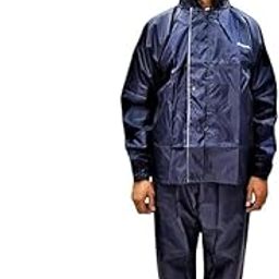 Men's Galaxy Reversible Raincoat Pant Style Rainsuit with Jacket (NAVY COLOUR)-image-9