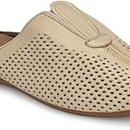 Lady Boss Premium Genuine Leather Perforated Mule Slippers for Womens, Backless Slip-On Comfort Footwear-picture-43