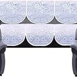 Kuber Industries Floral Sofa Cover 5 Seater|Cotton Sofa cover 3 Seater and 2 Seater|Full cover Set for Couch Seat|Pack of 6 (White)-image-14