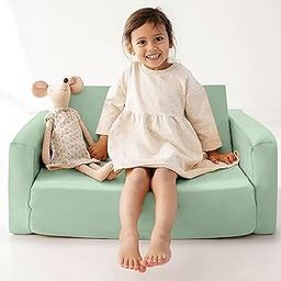 Oasis Hometex Baby/Couch/Playmat/Three Layers of Folding Kids Sofa/Armchair Flip Open Plush Foldable Mini/Foldable Sofa Cum Bed Chair for 6-60 Months (Upto 5 Years Kids) (Green) -Kiwi-image-44