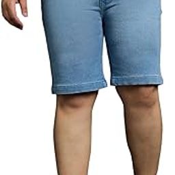Plus Size Men's Regular Fit Washed Shorts-25