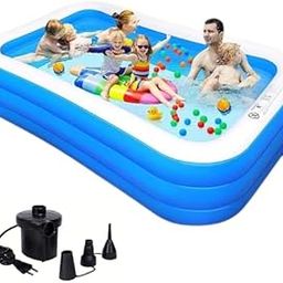 KPJN ENTERPRISES 10 Ft Swimming Pool for Kids, Adults, Family| Inflatable Summer Splash Water Pool Bath Tub with Air Pump for Pool Party for Garden and Backyard-image-86