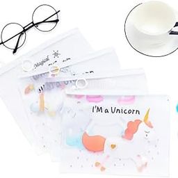 MATRIS AMOR Pouch for Kids Pack of 4 Unicorn Print Art Plastic Stationary Transparent Laser Multipurpose Stationery Zipper Pouch for Pencil/Scale/Eraser/Sharpener (Random Design)-image-50