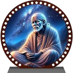 Spiritual Metal Wall Art, 20 cm Circular Design with Stand, Decorative Display for Prayer Room-image-99