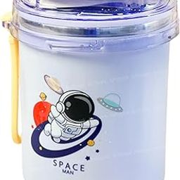 ArtSpark Stainless Steel Mug - 530 ML Double Wall Thermal Insulated Vacuum Soup Mug with Lid, Spoon & Straw, Cute Cartoon Cup for Kids, Girls, Boys (Space)-image-45