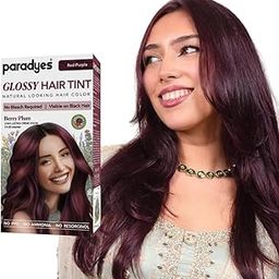 Paradyes No Bleach Mini Berry Plum Glossy Hair Tint, Ammonia-Free Formula for Natural Black Hair, Visible on Natural Black Hair-17