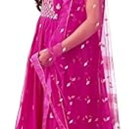 Women's Rani Pink Designer Embroidered Anarkali Gown with Dupatta for Women-picture-44