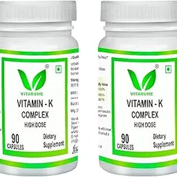 VITARUHE® Vitamin K Complex, High Dose K1 + K2 Menaquinone High Strength & Vegan (MK4 +MK7), 90 Capsules for 3 Months, Best Bioavailability, Supplement Without Additives (1)-image-64