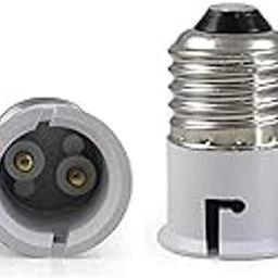 Diktmark White E27 to B22 Bulb Convertor Holder Lamp Base Socket Screw to Light Bulb Adapter Converter for Metal Ed Halogen | CFL Led Halogen | Lamp Base Adapter (Pack of 4)-8