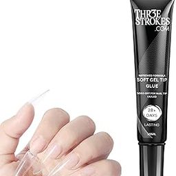 THR3E STROKES Upgrade 3 in 1 Nail Glue Gel for False Nail Tips, 20g Super Strong Nail Gel Glue for Nail Extension Soft Gel Nail Tips and 3D Nail Art Rhinestone Glue Soak Off UV Nail Gel Long Lasting-2