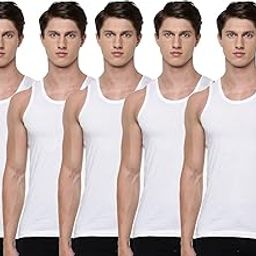 Ramraj Men's Cotton Pack of 5 Solid Sleeveless Round Neck with Extended Length for Easy Tuck-4
