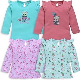 Baby Girls 100% Cotton Regular Full Sleeve Top Pack of 4-image-57