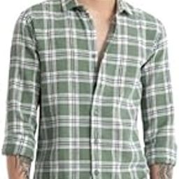 JAI TEXTILES Men's Cotton Casual Printed Checkered Stylish Latest Shirt for Men (Green; Large)-image-45