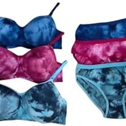 Women's Lingerie Set Soft Bra & Panty Set Adjustable Straps Sexy & Comfortable Intimate Wear for Women (Lingerie Set - PK-3-03)-image-78