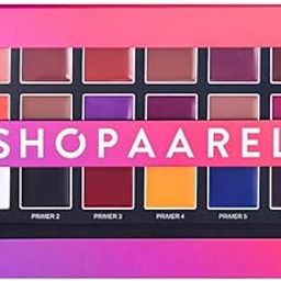 Shiny Makeup Palette With Stainless Steel Round Shape Spatula (Multi-Color), (1 count)-24