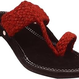 ANJANEYA CREATIONS Men's Ethnic Footwear/Kolhapuri Chappal-RED/Stylish & Comfortable-21