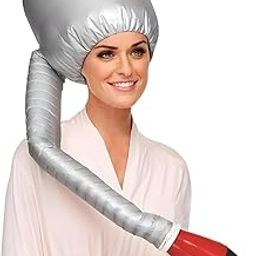 Portable Hair Dryer Bonnet Hood, Salon-Style Thermal Treatment Cap, Deep Conditioning Heat Cap for Quick Dry and Hair Care, Silver-image-25