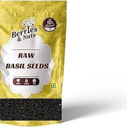 Berries And Nuts Premium Raw Basil Seeds | Sabjya Seed, Tulsi Beej, Tukmariya | 500 Gram-image-17