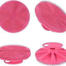 VADHVALA ENTERPRISE Soft Silicone Body Brush Scrubber Shower Brush Handheld Cleansing Skin Brush, Gentle Exfoliating and Lather Well 1 Pcs Food-Grade (Gray) (Pink)-picture-46