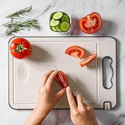 Large Steel Chopping Cutting Board for Kitchen with Knife Sharpner | Steel Heavy-Duty Cutting Board for Vegetables, Fruits Cutter, Meats | Dual Side usable | Food Grade Quality | Large | 36 x 25 cm-9