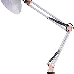 HEAVENGLOW Metal Desk Lamp with Clamp Folding for Work Workbench Drafting Nail Manicure White-17