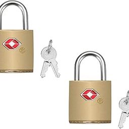Wagela TSA Approved Suitcase Padlock Key Lock/TSA Approved Brass Key Lock/Padlocks with 2 Keys for Travel Luggage Suitcase Bag/Locks for Luggage Bag Travelling Locks Padlock (1) Gold-30