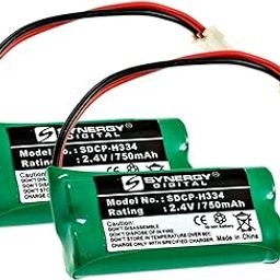 Synergy Digital Cordless Phone Batteries, Compatible with Vtech CS5229 Cordless Phone, (Ni-MH, 2.4V, 750 mAh), Combo-Pack Includes: 2 x SDCP-H334 Batteries-0