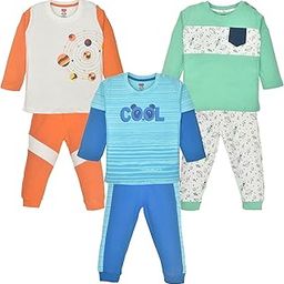 Baby Boys Regular Fit 100% Full Sleeves Boys T-Shirts and & Shorts Sets Pack of 3-image-73