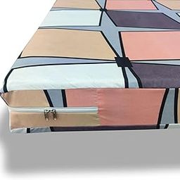 WELLFIT® Premium Glace Cotton 300 TC Mattress Cover/Protector for Single Size Bed with Zip/Chain/4x6 ft / 48x72x6 inch Multicolor-picture-4