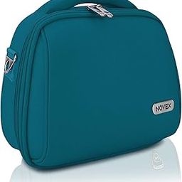 Polyester Vanity Box for Womens | Cosmetic Makeup Storage Kit Organizer | Travel Makeup Bag with Adjustable Dividers | Multifunctional Bags for Brushes, Toiletry Bag for Home & Travels - Blue-image-44