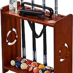 RUP Pool Cue Rack, Wooden 8-Cue Holder with Ball Storage, Drink Holders and Billiard & Snooker Cue Rack Stand (Accessories not included)-picture-13