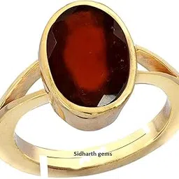 sidharth gems 13.25 Ratti 12.00 Carat Certified AA++ Natural Gemstone Gomed Hessonite Stone Panchdhaatu Adjustable Ring Gold Plated Ring for Man and Women(Lab - Tested)-picture-28