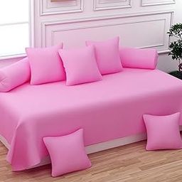 BELVOSTUM Diwan set | Diwan Bedsheet Set of 8 Pieces | Diwan set With 1 Single Bedsheet, 2 Bolster Cover, 5 Cushion Covers | 100% Microfiber Diwan Set For Living Room Dining Hall-image-56