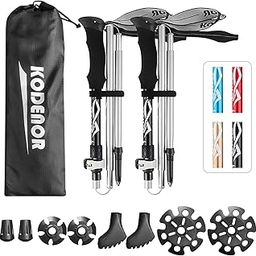 2 PCS Collapsible Trekking Poles Set Men Women Walking Poles Lightweight Hiking Sticks for Trekking Camping Traveling Climbing-image-0