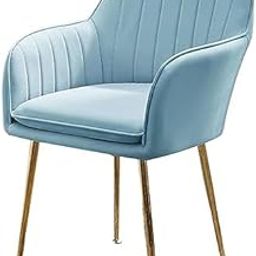 Havya Velvet Dining Chairs, Cushion Seat Chair for Living Room Bedroom Restaurant Fabric Dining Chair (Sky Blue)-image-49