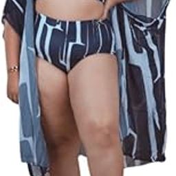 PolySpandex Waves by Shrijal: Turn The Tide | Black Bikini with a Coverup | Padded (with Removable Pads) | Swimming Costume for Women | Swimwear | Sizes: S to L-image-37