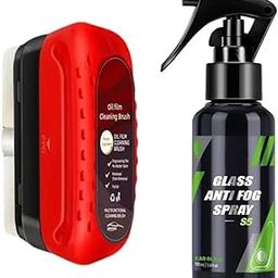 Mahi impex Oil Film Cleaning Brush & Car Glass Cleaner Anti-Fog Spray | Windshield Defogger & Stain Remover & Exterior | Anti-Mist, Oil Stain Remover for Car Windows, Glass (Brush +Anti-Fog Spray)-image-47