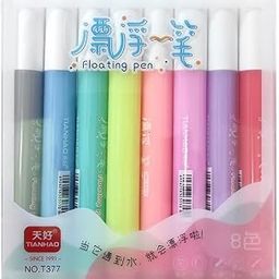 SHINETOY 8 pcs Magical Water Pen, Magical Floating Ink Pen, Erasing Whiteboard Marker, A Watercolor Pen That Can Float in The Water, Painting Pens Kit Set for Kids,Plastic-20