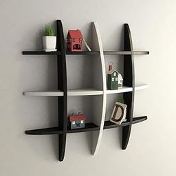 Lenakel Sizkon Beautiful Wooden Wall Shelf Rack Globe Shape Storage Wall Shelves | Home Decor Wall Mount Shelf for Living Room (Black & White)-image-95