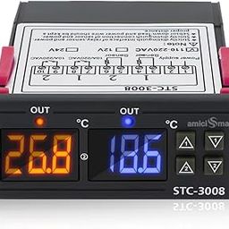 amiciSmart Digital Temperature Controller AC 220V Thermostat with Dual 10A Relay Outputs for Precise Heating and Cooling Control-18