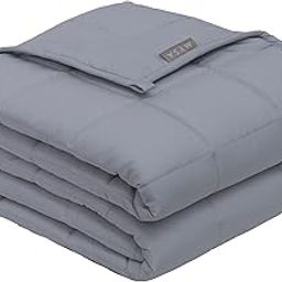 Mysa Sleep 7 Kg Weighted Blanket - Breathable Microfiber with Premium Glass Beads (Silver Grey,60" x 80" 15 LB)| TC - 150-28