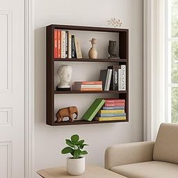 Deion 3 Tier Wooden Wall Shelf for Bedroom & Living Room | Wall Mounted Book Shelf | Bookshelf Wall Mounted for Home | Floating Shelf | Book Self Wall | Home Decor Shelf-image-83