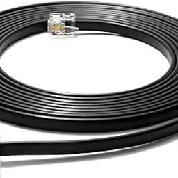 Red Champion RJ11 Telephone Line Cord Wire Patch Cable, Modular Connection Cable - RJ12 Male (6P6C) to RJ12 Male (6P6C) Compatible for Landline, Telephone, Microfilter Black 2 Meters.-15